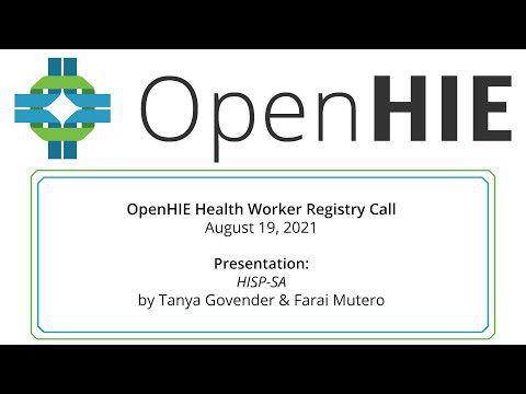 OpenHIE Health Worker Registry Community: HISP-SA