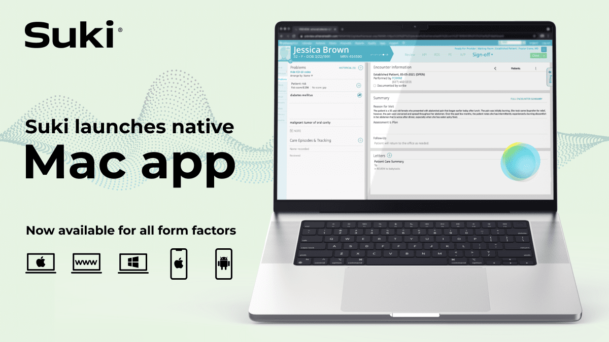 Suki Launches Mac App for AI-Powered Clinical Diction