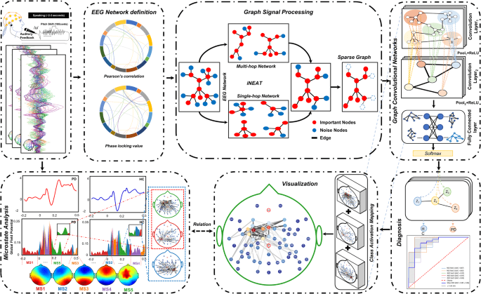 An interpretable model based on graph learning for diagnosis of Parkinson’s disease with voice-related EEG