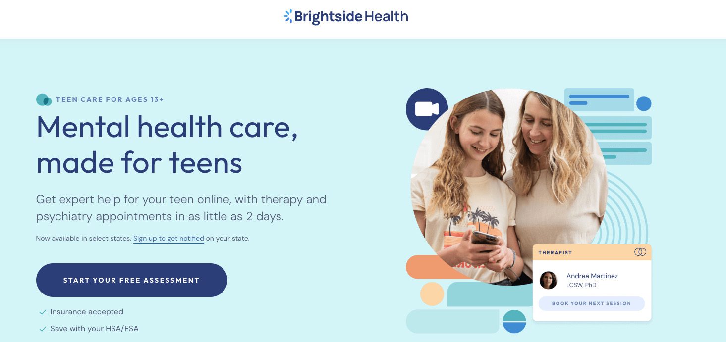 Brightside Health Expand Telemental Health Services to Teens