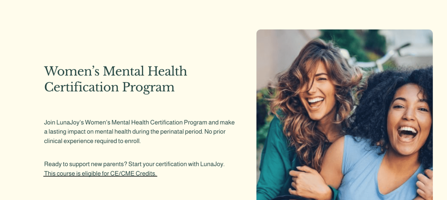 LunaJoy Launches Women’s Mental Health Virtual Certification Program
