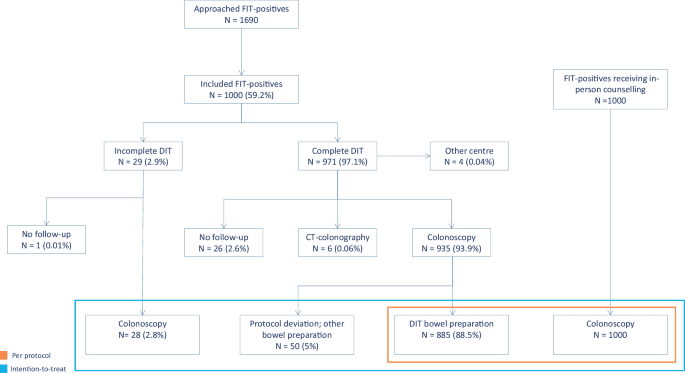 Reducing outpatient visits for FIT-positive participants of colorectal cancer screening programs with home-based digital counselling