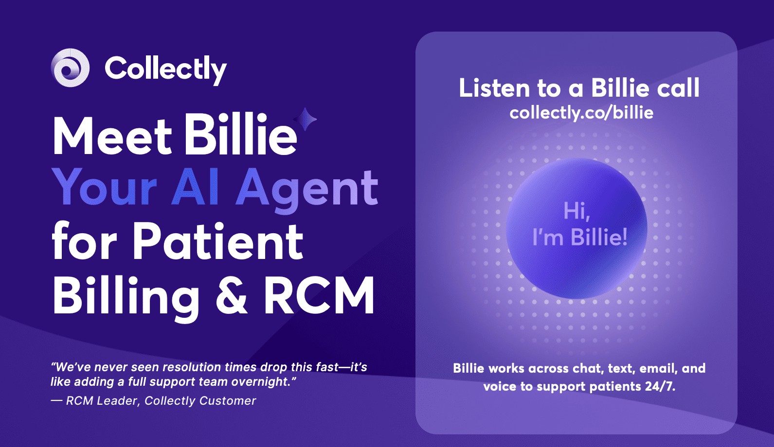 Collectly Launches “Billie,” an AI Agent for 24/7 Patient Billing Support