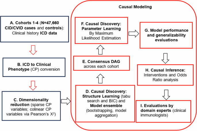 Large scale causal modeling to identify adults at risk for combined and common variable immunodeficiencies