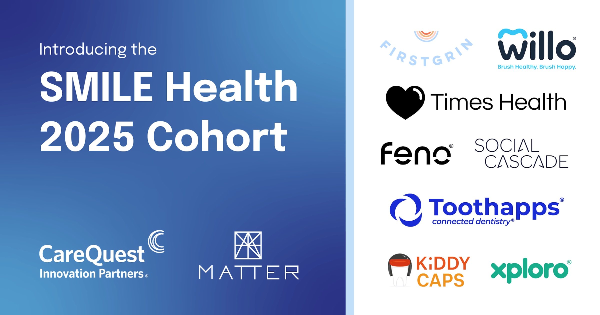 CareQuest Innovation Partners and MATTER Unveils SMILE Health Cohort for Oral Health Innovation