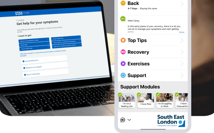 Digital self-management platform embedded into NHS 111 pathway