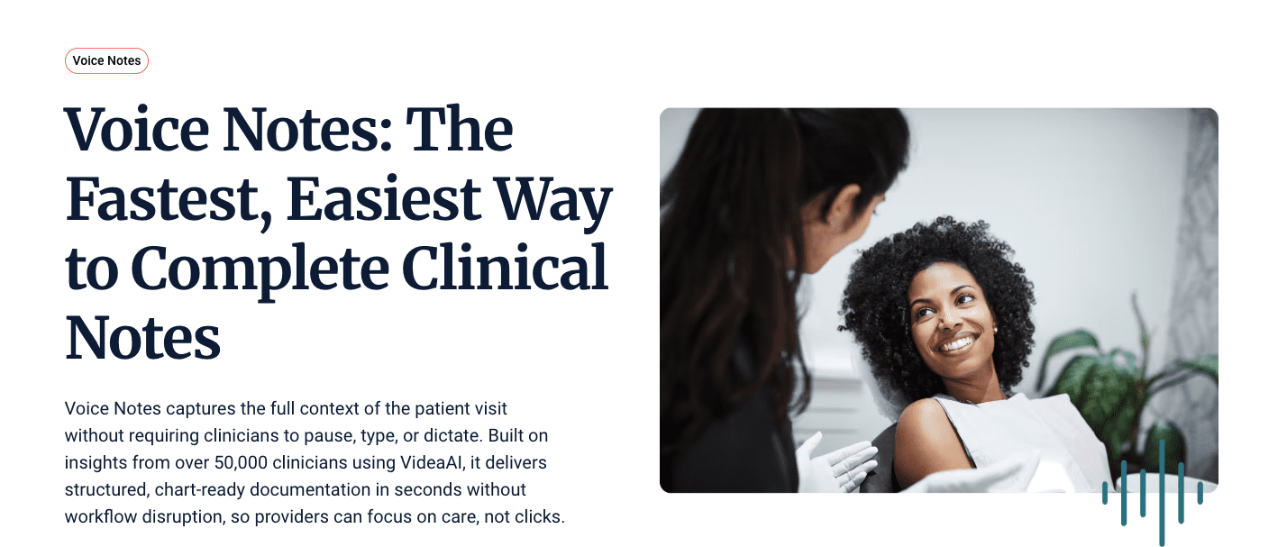 VideaHealth Launches Voice Notes: The First Ambient AI Scribe Purpose-Built for Dentistry